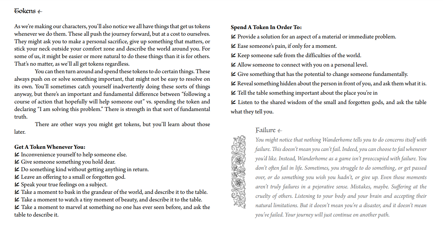 Wanderhome (Dragon, 2021), token rules.