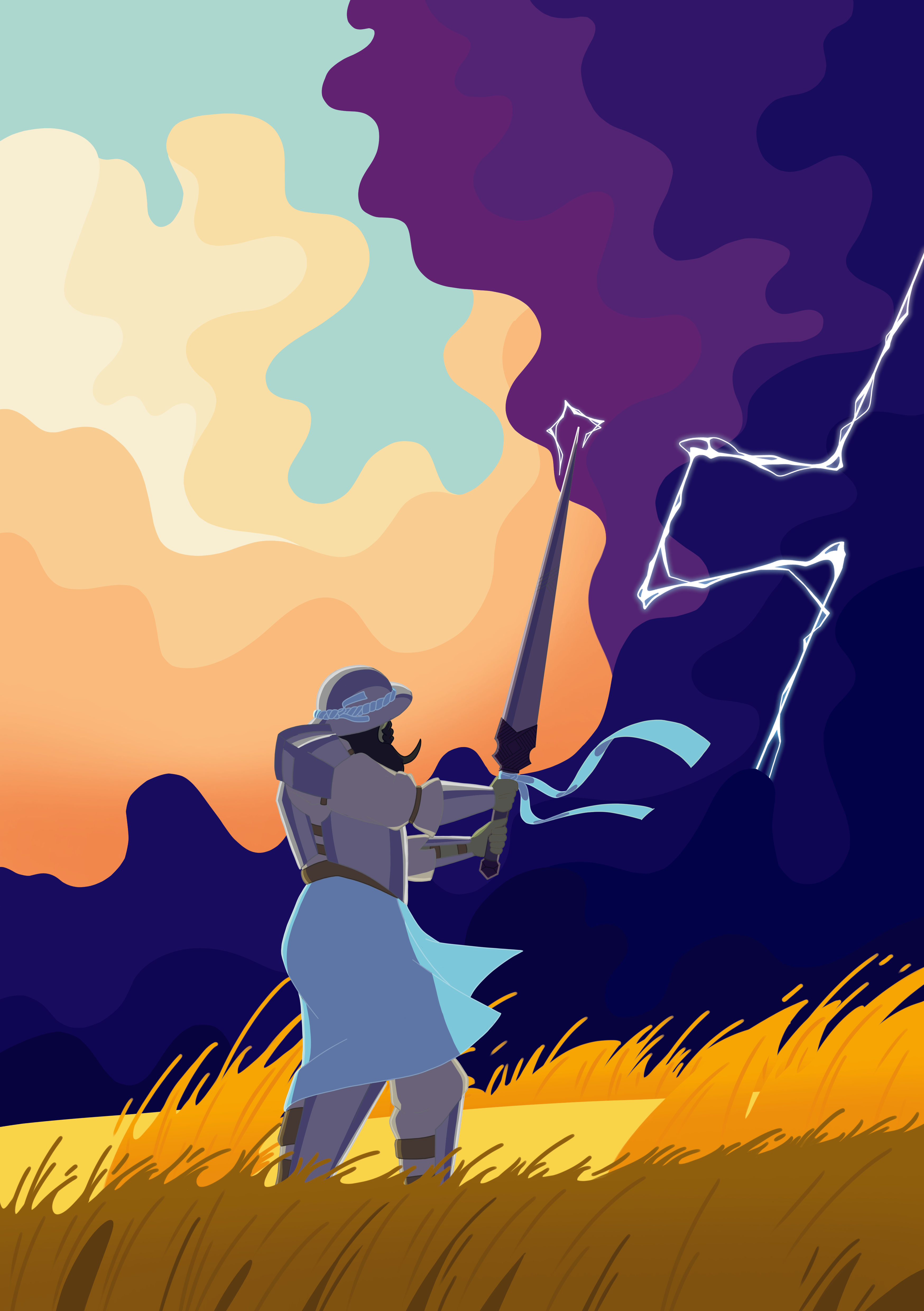 Latere uitwerking van wolken in een simpelere stijl