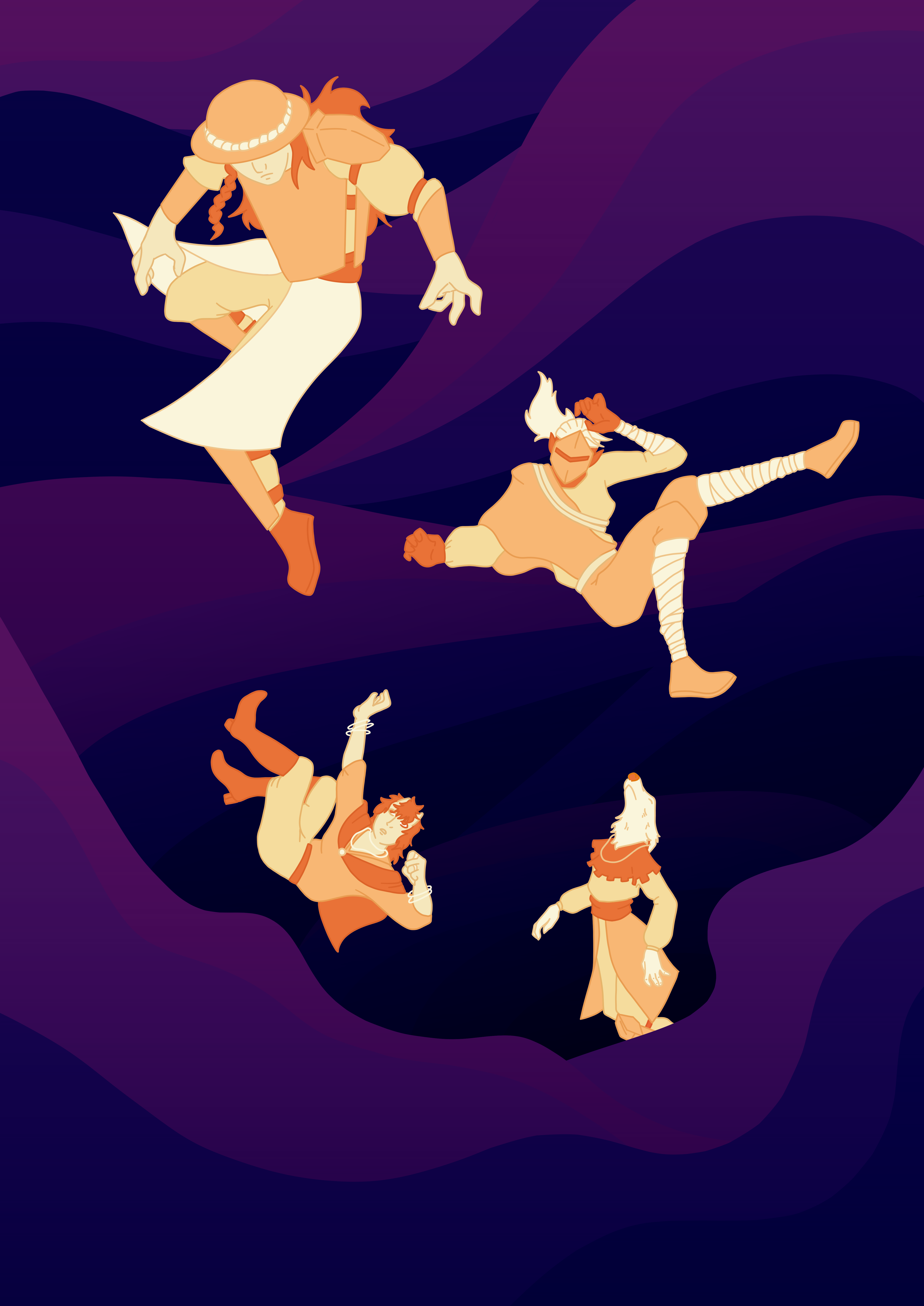 Alle premade characters in de cover-illustratie