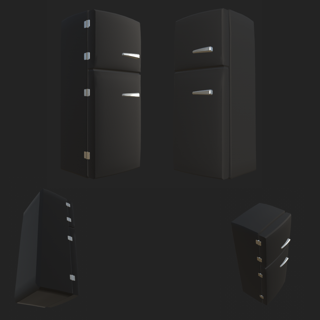 Renders of a fridge