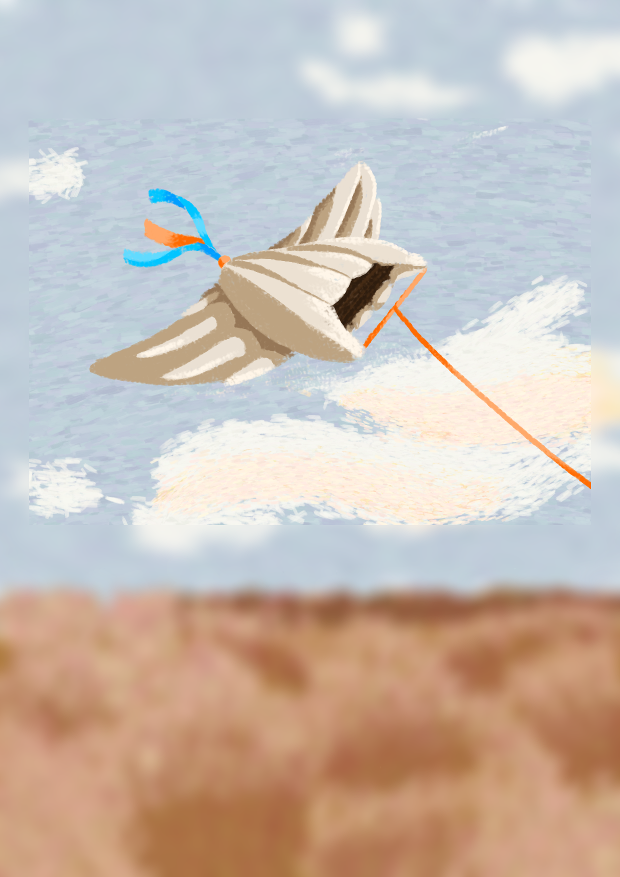 The full art for a possible item card of a wind balloon.