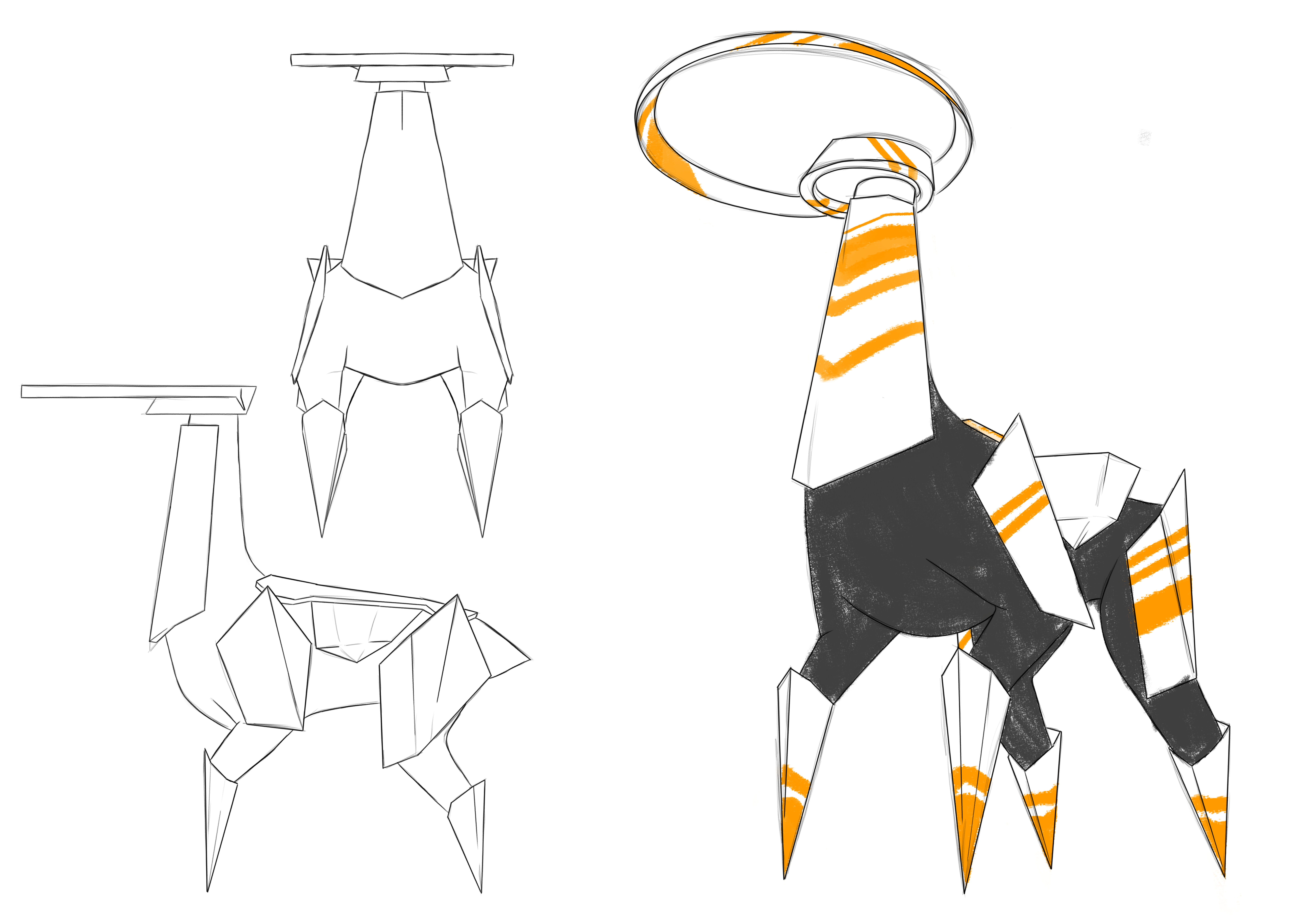 the modelsheet of the droid